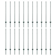 vidaXL Pali per recinzione in argento 22 pcs Verde Large Metallo