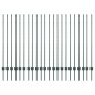 vidaXL Pali per recinzione in argento 22 pcs Verde 50 m x 1,4 m vidaXL Pali per recinzione in argento 22 pcs Verde 50 m x 1,4 m