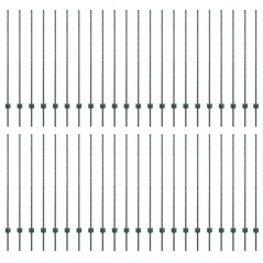 vidaXL Pali per recinzione in argento 44 pcs Verde 100 x 1.4 m Metallo