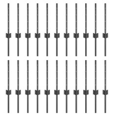 vidaXL Pali per Recinzione 22 pcs Grigio 50 x 0.4 m Metallo