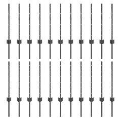 vidaXL Pali per Recinzione 22 pcs Grigio 50 x 0.6 m Acciaio