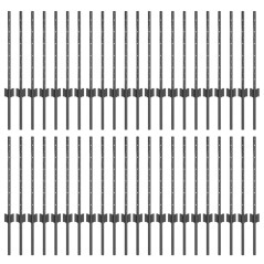 vidaXL Pali per recinzione in argento 44 pcs Grigio 100 x 0.6 m