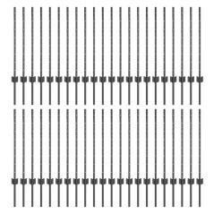 vidaXL Pali per recinzione in argento 44 pcs Grigio 100 x 0.8 m