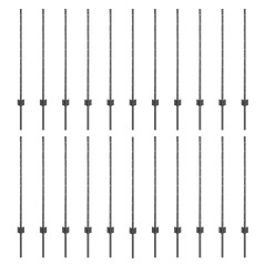 vidaXL Pali per recinzione in argento 44 pcs Grigio Altezza 1 m