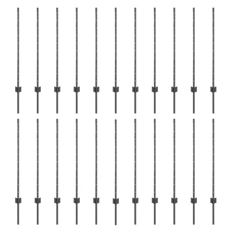 vidaXL Pali per recinzione in argento 44 pcs Grigio Altezza 1 m