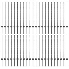 vidaXL Pali per recinzione in argento 44 pcs Grigio 100 x 1 m Acciaio