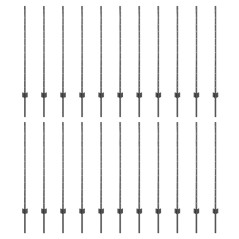 vidaXL Pali per recinzione in argento 44 pcs Grigio Altezza 150 cm