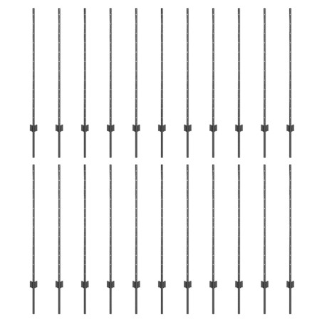 vidaXL Pali per recinzione in argento 44 pcs Grigio Altezza 150 cm
