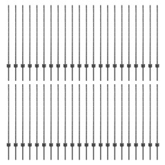 vidaXL Pali per Recinzione Altro 44 pcs Grigio 100 x 1.2 m