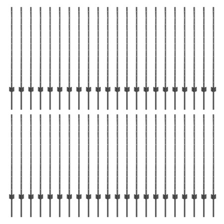 vidaXL Pali per Recinzione Altro 44 pcs Grigio 100 x 1.2 m