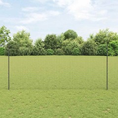 vidaXL Pali per recinzione in argento 44 pcs Grigio 140 cm Metallo
