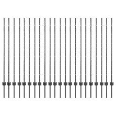 vidaXL Pali per recinzione in argento 44 pcs Grigio 140 cm Metallo