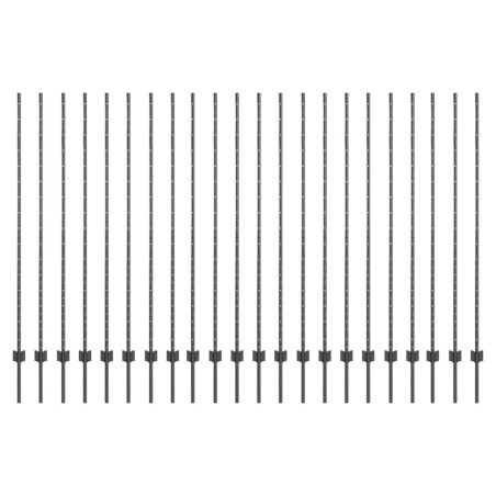 vidaXL Pali per recinzione in argento 44 pcs Grigio Large Acciaio