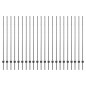 vidaXL Pali per recinzione in argento 44 pcs Grigio Large Acciaio vidaXL Pali per recinzione in argento 44 pcs Grigio Large Acciaio