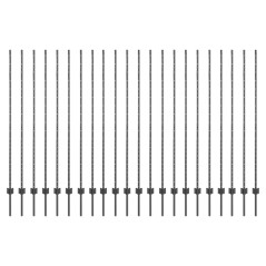 vidaXL Pali per recinzione in argento 44 pcs Grigio 50 x 1.6 m Metallo