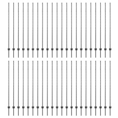 vidaXL Pali per recinzione in argento 44 pcs Grigio Standard