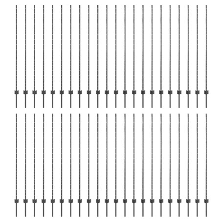 vidaXL Pali per recinzione in argento 44 pcs Grigio Standard