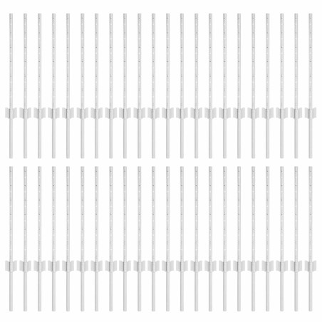 vidaXL Pali per Recinzione 44 pcs Argento 100 x 0,6 metri