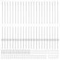 vidaXL Pali per Recinzione 44 pcs Argento Standard Acciaio zincato vidaXL Pali per Recinzione 44 pcs Argento Standard Acciaio zincato
