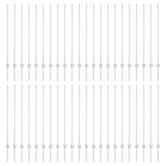 vidaXL Pali per recinzione argento 44 pcs Argento 100 x 1,2 cm