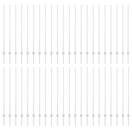 vidaXL Pali per Recinzione 44 pcs Argento 180 cm Acciaio