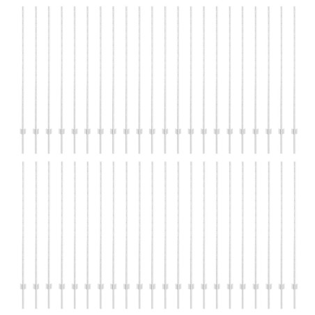 vidaXL Pali per recinzione in argento 44 pcs Argento 160 x 4 x 4 cm
