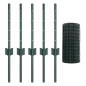 vidaXL Recinzione Euro con 5 Pali a U Verde 0.4x10 m Acciaio vidaXL Recinzione Euro con 5 Pali a U Verde 0.4x10 m Acciaio