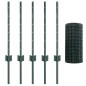 vidaXL Recinzione Euro con 5 U Posts Verde 0.6x10 m Acciaio vidaXL Recinzione Euro con 5 U Posts Verde 0.6x10 m Acciaio