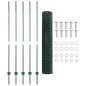 vidaXL Recinzione Euro con 5 Pali U Verde 1.6x10 m Acciaio vidaXL Recinzione Euro con 5 Pali U Verde 1.6x10 m Acciaio