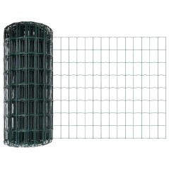vidaXL Recinzione Euro con 5 Pali U Verde 0,4x10 m Metallo