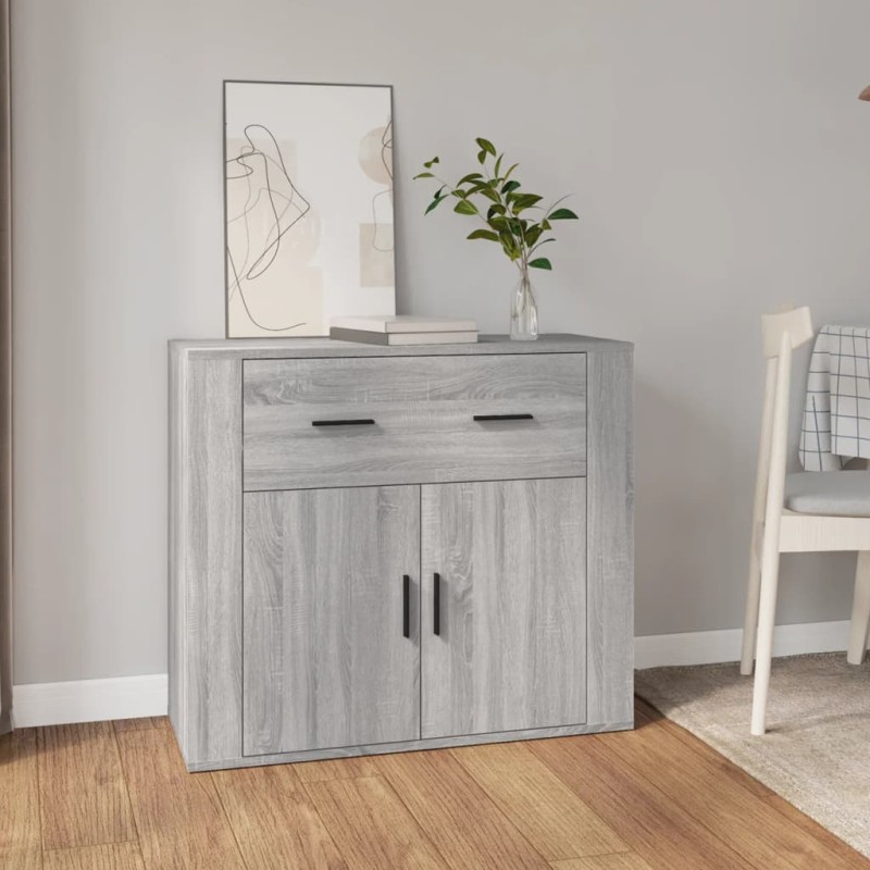 Credenza Grigio Sonoma 80x33x70 cm in Legno Multistrato Credenza Grigio Sonoma 80x33x70 cm in Legno Multistrato