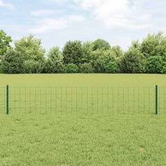 vidaXL Recinzione Euro di con 5 pali U Verde 0,4x10 m Acciaio