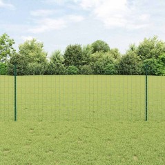 vidaXL Recinzione Euro con 5 Pali Verde 1x10 m Acciaio