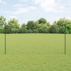 vidaXL Recinzione Euro con 5 Pali a U Verde 1.6x10 m Acciaio