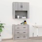 vidaXL Mobile Pensile Grigio Sonoma 80x33x80 cm in Legno Multistrato vidaXL Mobile Pensile Grigio Sonoma 80x33x80 cm in Legno Multistrato
