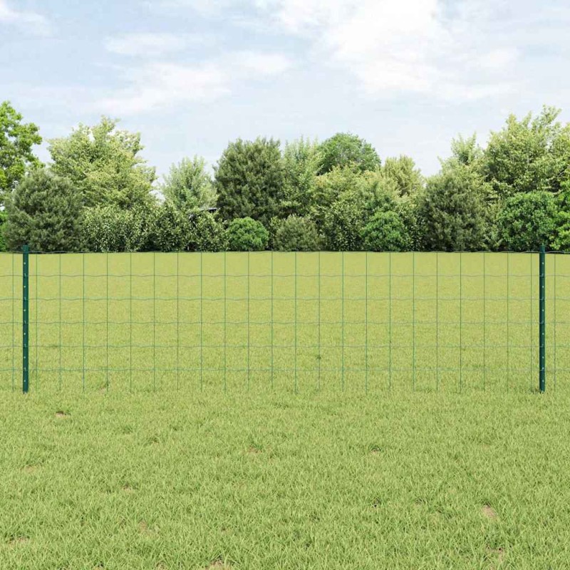vidaXL Recinzione Euro con 5 Pali a U Verde 0.6x10 m Acciaio vidaXL Recinzione Euro con 5 Pali a U Verde 0.6x10 m Acciaio