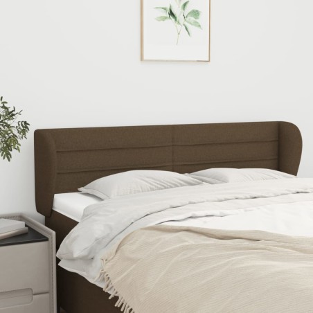 vidaXL Testiera ad Orecchio Marrone Scuro 147x23x78/88 cm in Tessuto