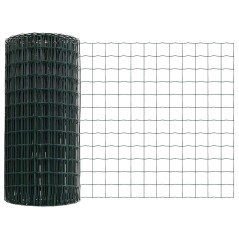 vidaXL Recinzione Euro con 11 Pali Verde 0,4x25 m Acciaio