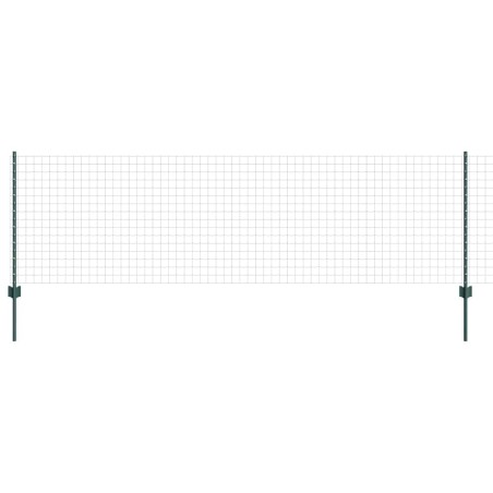 vidaXL Recinzione Euro con 11 Paletti Verdi 0,8x25 m Acciaio