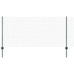 vidaXL Recinzione Euro con 11 Pali Verde 1x25 m Acciaio