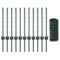 vidaXL Recinto Euro con 11 Pali Verde 0,6x25 m Acciaio