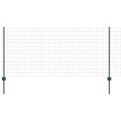 vidaXL Recinzione Euro con 11 Pali Verde 1x25 m Acciaio
