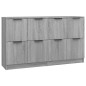 Credenze 2 pz Grigio Sonoma 60x30x70 cm in Legno Multistrato Credenze 2 pz Grigio Sonoma 60x30x70 cm in Legno Multistrato