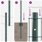vidaXL Recinzione Euro con 11 Postazioni Verde 1x25 m Acciaio vidaXL Recinzione Euro con 11 Postazioni Verde 1x25 m Acciaio