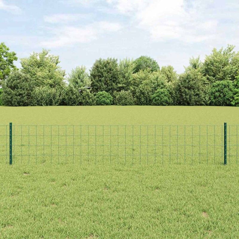 vidaXL Recinto Euro con 11 Pali Verde 0,4x25 m Acciaio