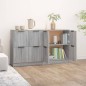 Credenze 2 pz Grigio Sonoma 60x30x70 cm in Legno Multistrato Credenze 2 pz Grigio Sonoma 60x30x70 cm in Legno Multistrato