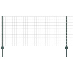 vidaXL Recinzione Euro con 11 Pali Verde 1x25 m Acciaio