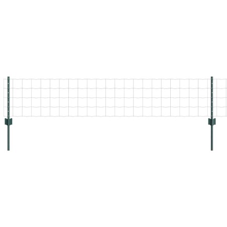 vidaXL Recinzione Euro con 11 pali U Verde 0,4x25 m Acciaio