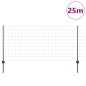 vidaXL Set di Recinzione da Giardino Verde 25 x 1 m Acciaio
