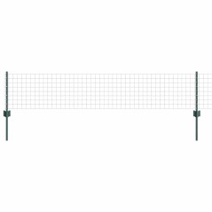vidaXL Recinzione Euro con 22 pali verdi 0,4x50 m in acciaio